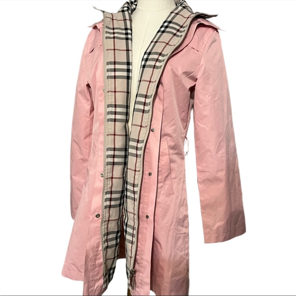 Burberry Pink Trench Coat with Check Lining